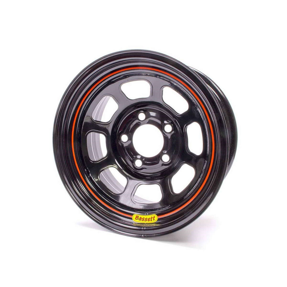 Bassett Spun Wheel - 15" x 10" - 5 x 5" - Black - 5.5" Back Spacing - 21 lbs.