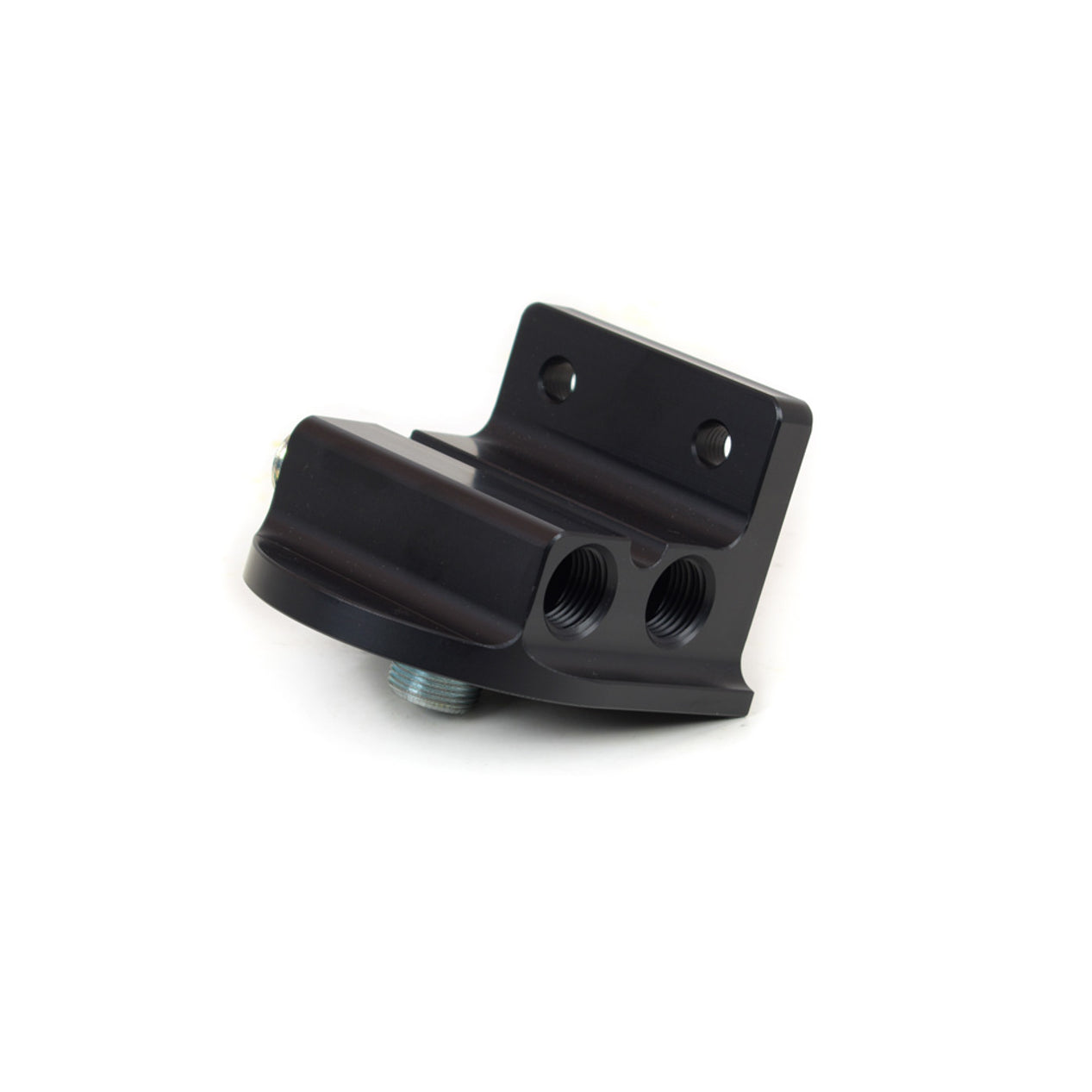 Canton Oil Filter Mount - Four 1/2 in NPT Female Ports - 22 mm Center Thread - Black