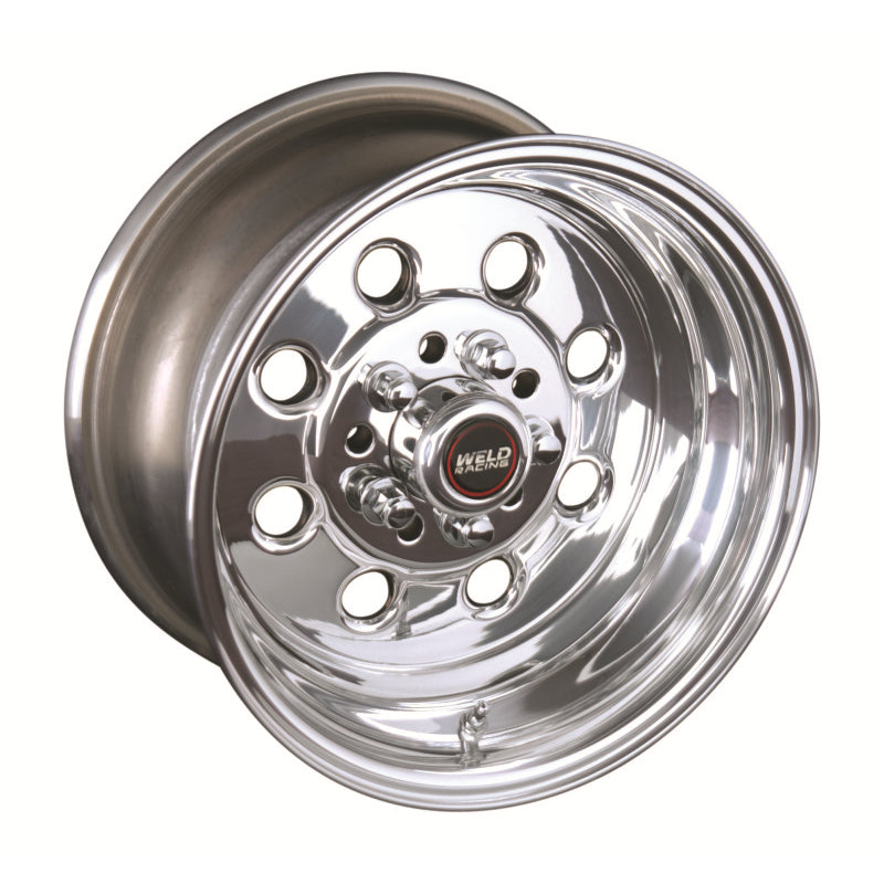 Weld Draglite Polished Wheel - 15" x 5" - 5 x 4.5"-4.75" Bolt Circle - 3.5" Back Spacing - 11.15 lbs