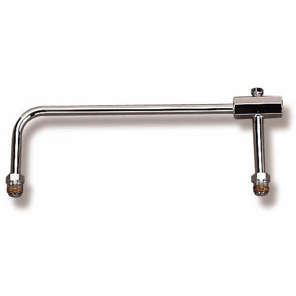 Holley Carburetor Fuel Line - 5/8-18 in Female Inlet - 7/8-20 in Dual Outlets - Chrome - Holley 4150 Carburetors
