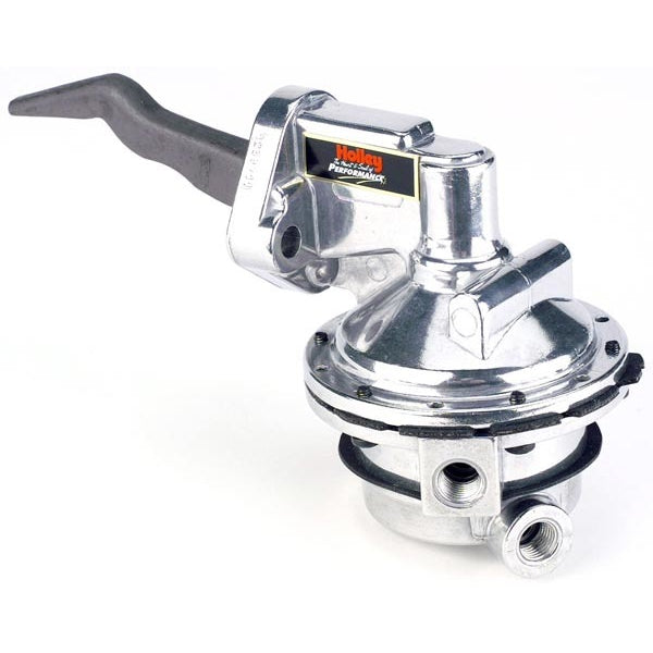Holley Mechanical Fuel Pump - 110 gph - 6.5-8 psi - 1/4 in NPT Female Inlet / Outlet - Polished - Gas - Ford FE-Series