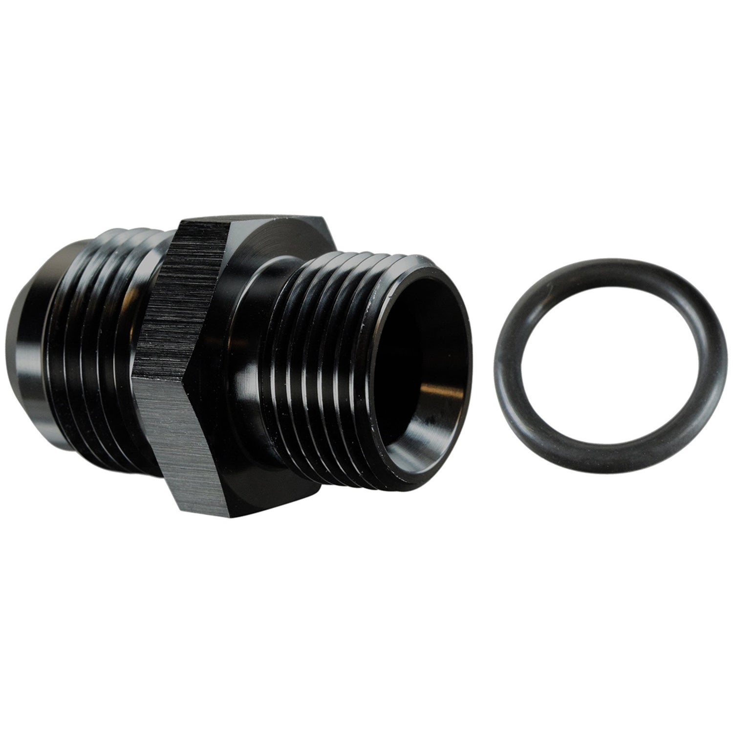 ICT Billet Adapter Fitting - 20 mm x 1.5 Male O-Ring to 10 AN Male - Aluminum - Black -