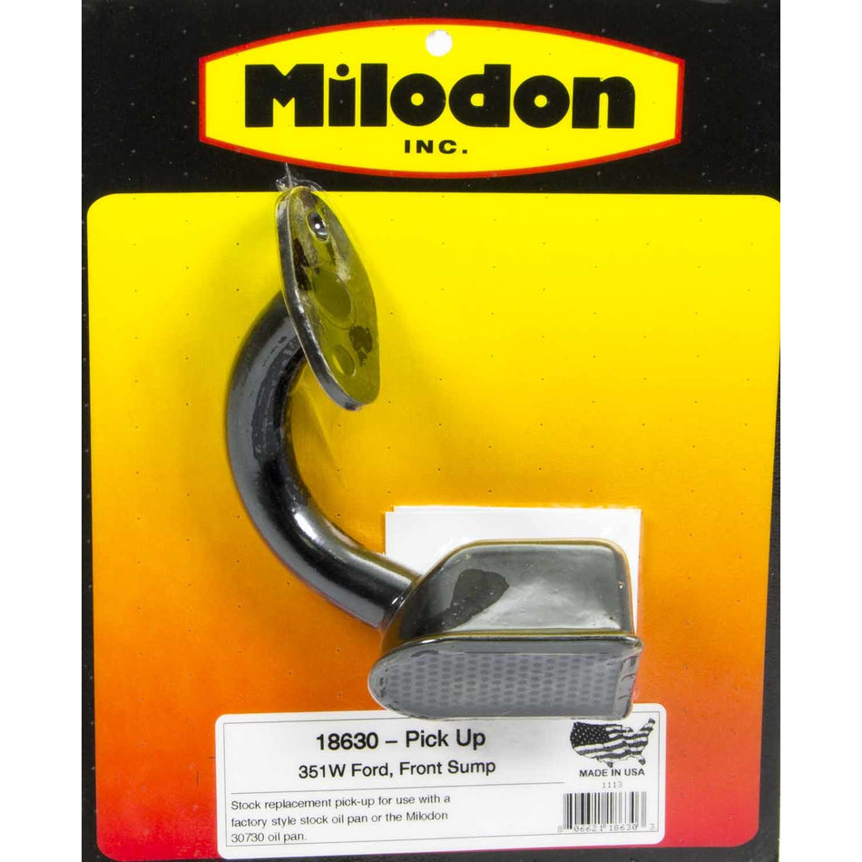 Milodon Stock Replacement Bolt-On Oil Pump Pickup - 7-3/4 in Deep Pan - Small Block Ford 18630