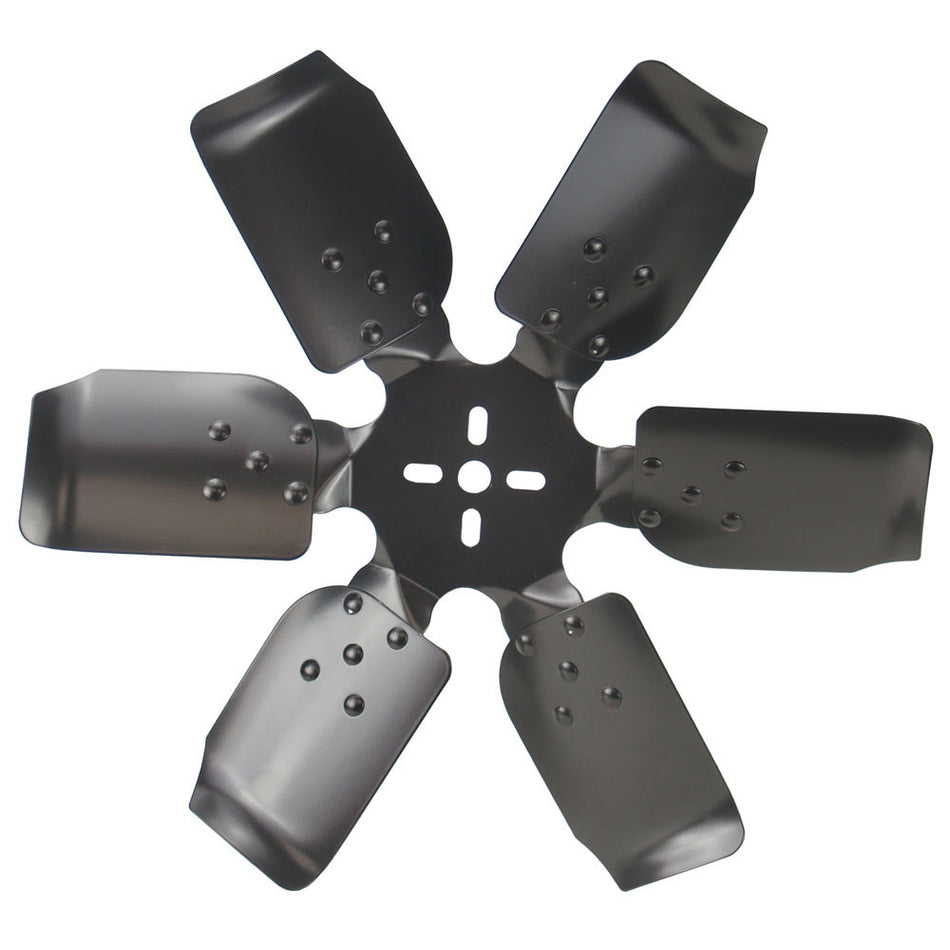 Derale Reverse Rotation Rigid Race Mechanical Cooling Fan - 18" Fan - 6 Blade - 5/8" Pilot - Steel - Black Powder Coat - Universal