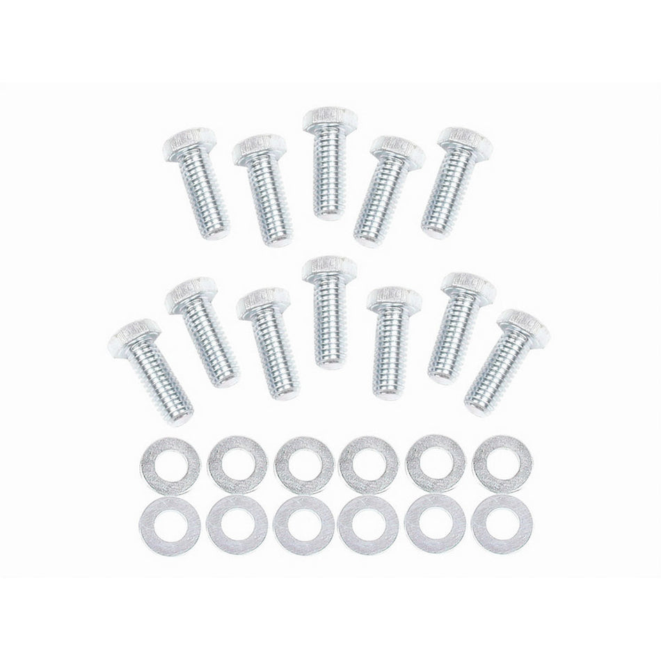 Mr. Gasket Intake Manifold Bolt Kit - Fits SB Chevy 265-400 - 3/8"-16 x 1" Hex Head Bolts & Washer (12 Pieces)