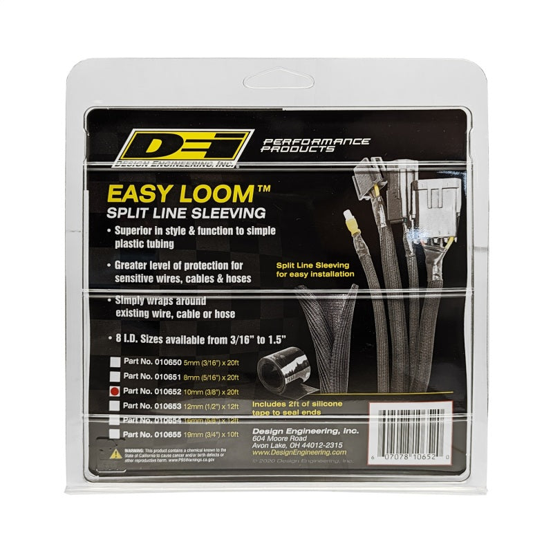 DEI Hose and Wire Sleeve - 3/8" Diameter - 20 ft - Split - Black
