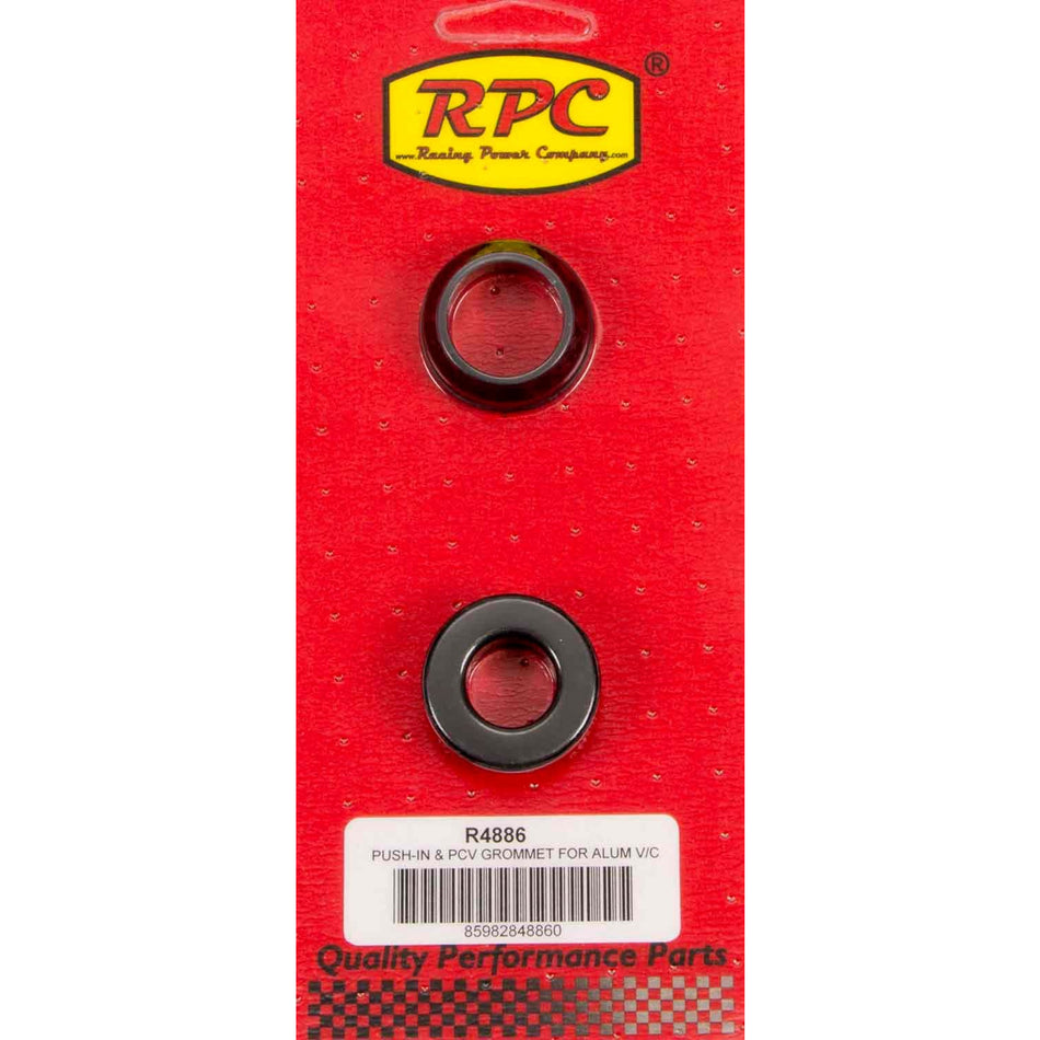 Racing Power PCV Grommet - 0.750 in ID - 1.250 in OD - Rubber - Black R4886 - Pair