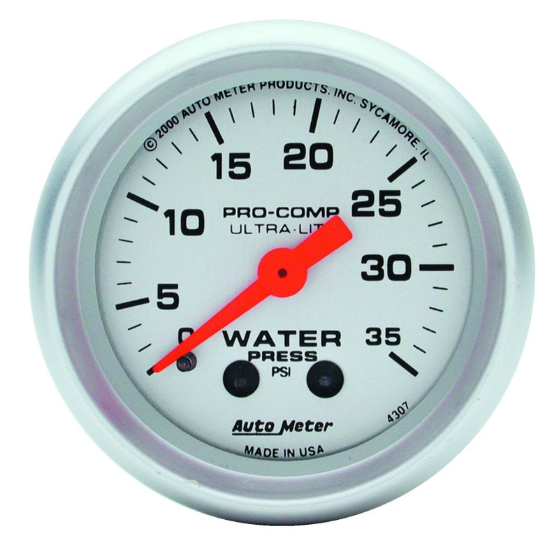 Auto Meter 2-1/16" Ultra-Lite Water Pressure Gauge - 0-60 PSI