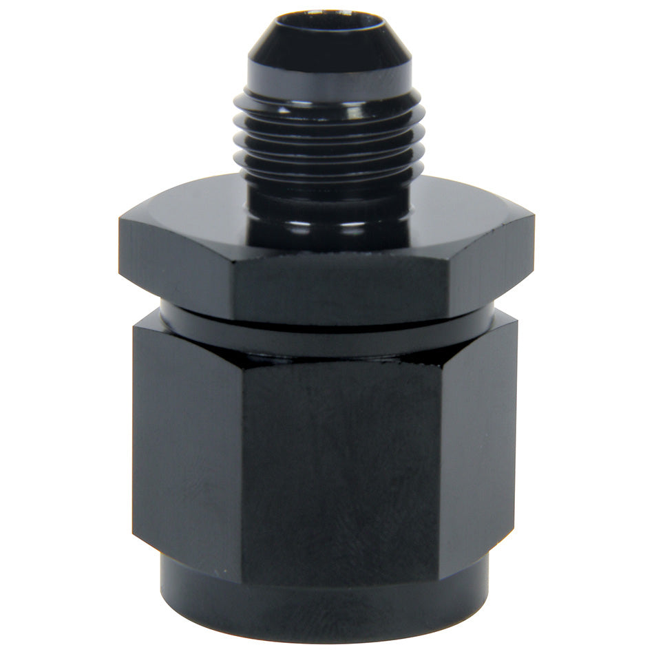 Allstar Performance Straight Adapter - 12 AN Female Swivel to 8 AN Male - Aluminum - Black Anodize