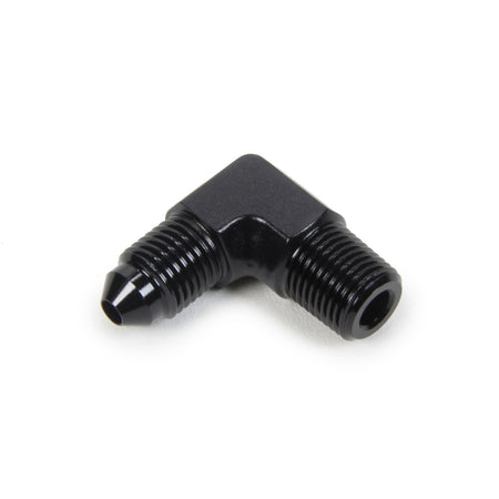 Triple X Race Co. Adapter Fitting 90 Degree 3 AN Male to 1/8" NPT Male Aluminum - Black Anodize