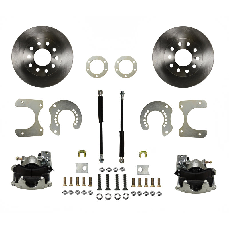 Leed Rear Disc Conversion Brake System - 1 Piston Caliper - 11 in Rotors - Zinc Plated - Mopar A-Body 1962-74