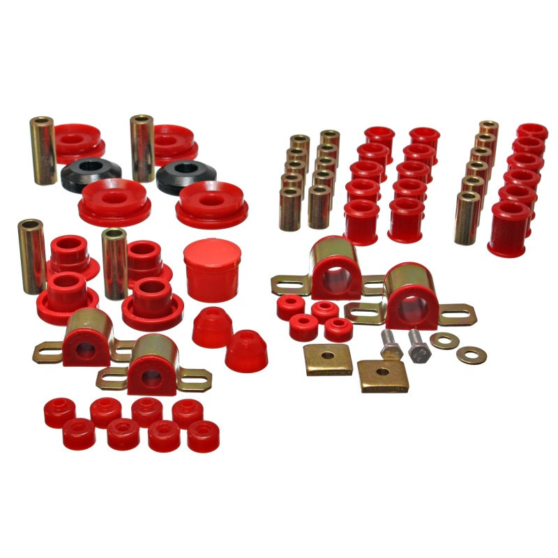 Energy Suspension Hyper-Flex Master System Bushing Kit - Body Mount/Suspension Bushings - Polyurethane - Red