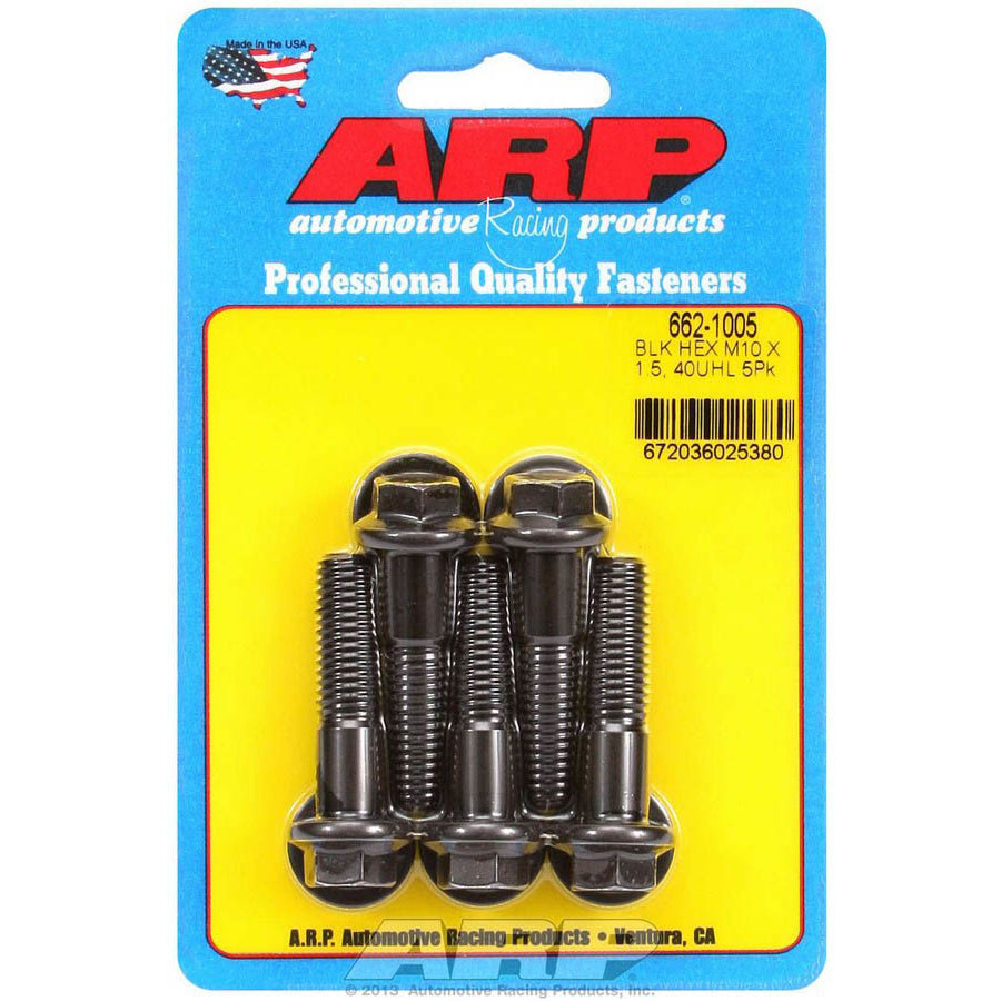 ARP 10 mm x 1.50 Thread Bolt 40 mm Long 12 mm Hex Head Chromoly - Black Oxide