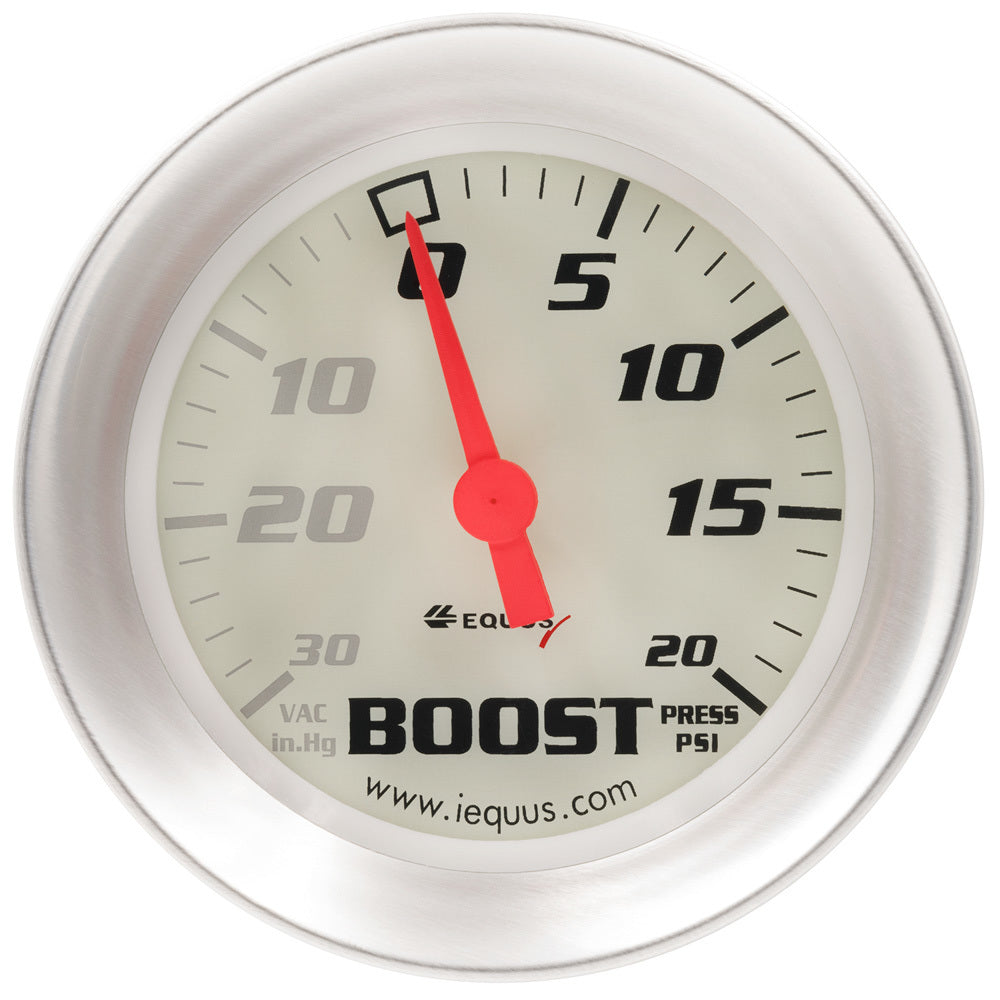 Equus Boost/Vacuum Gauge - Mechanical - Analog - 2-5/8" Diameter - White Face