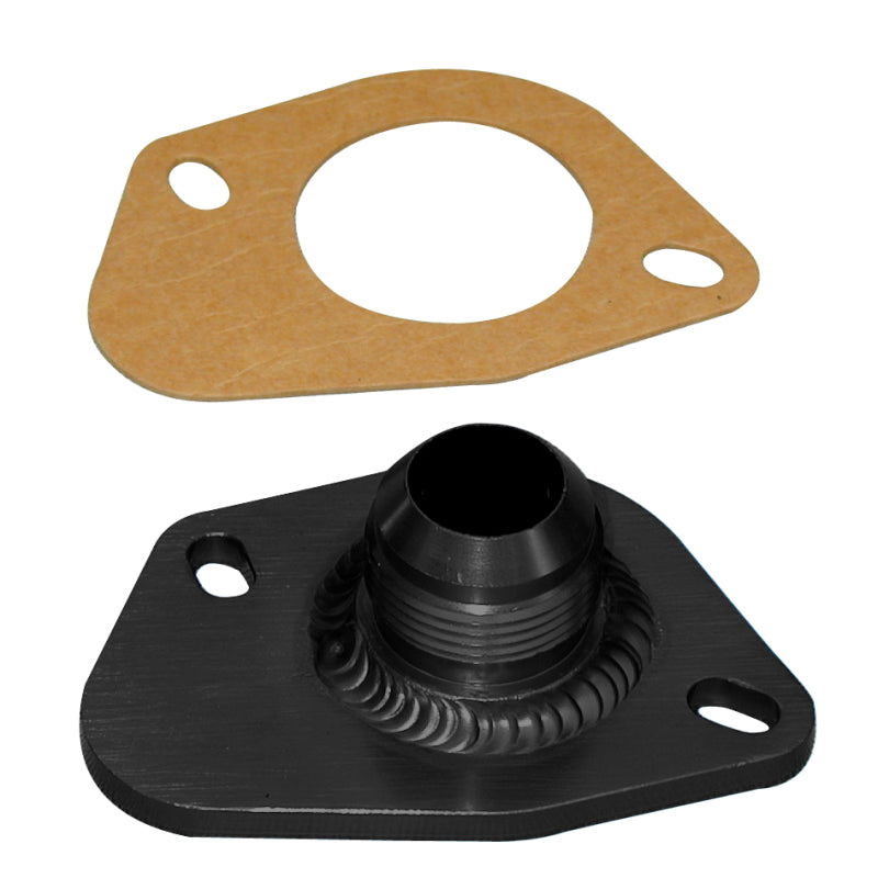 Moroso Bolt-On Aluminum Water Outlet Neck w/ -16 AN Fitting - SB Ford
