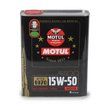 Motul 2100 Classic 15W50 Semi-Synthetic Motor Oil - 2 L Can