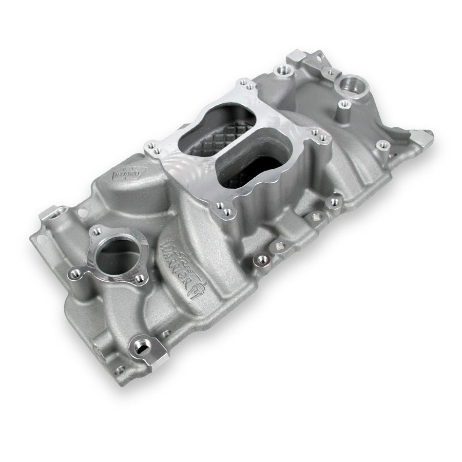 Weiand Street Warrior Spread / Square Bore Dual Plane Intake Manifold - Small Block Chevy 8125