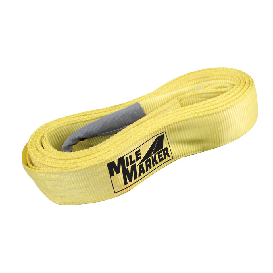 Mile Marker 3" Wide Tow Strap 15 ft Long 24,000 lb Capacity Nylon - Yellow