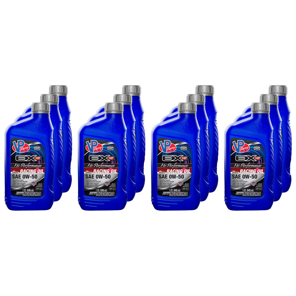 VP Racing EX HP Motor Oil - 0W50 - HiPerformance - 1 qt Bottle - (Set of 12)