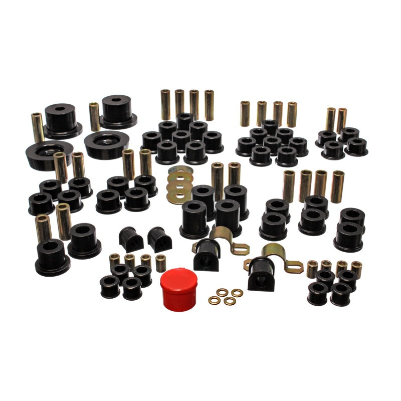 Energy Suspension Hyper-Flex Bushing Kit - Suspension Bushings - Polyurethane/Steel - Black/Cadmium