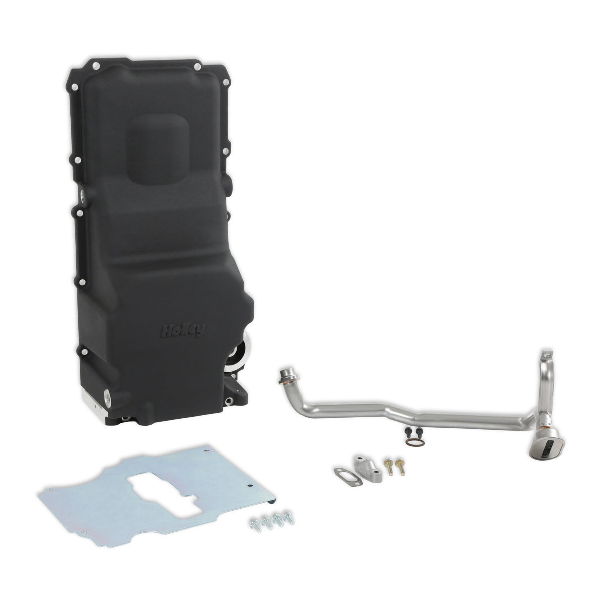 Holley GM LS Swap OIl Pan - Rear Sump - 5.6 Quart - Baffle/Pick-Up Tube - Black - GM LS-Series