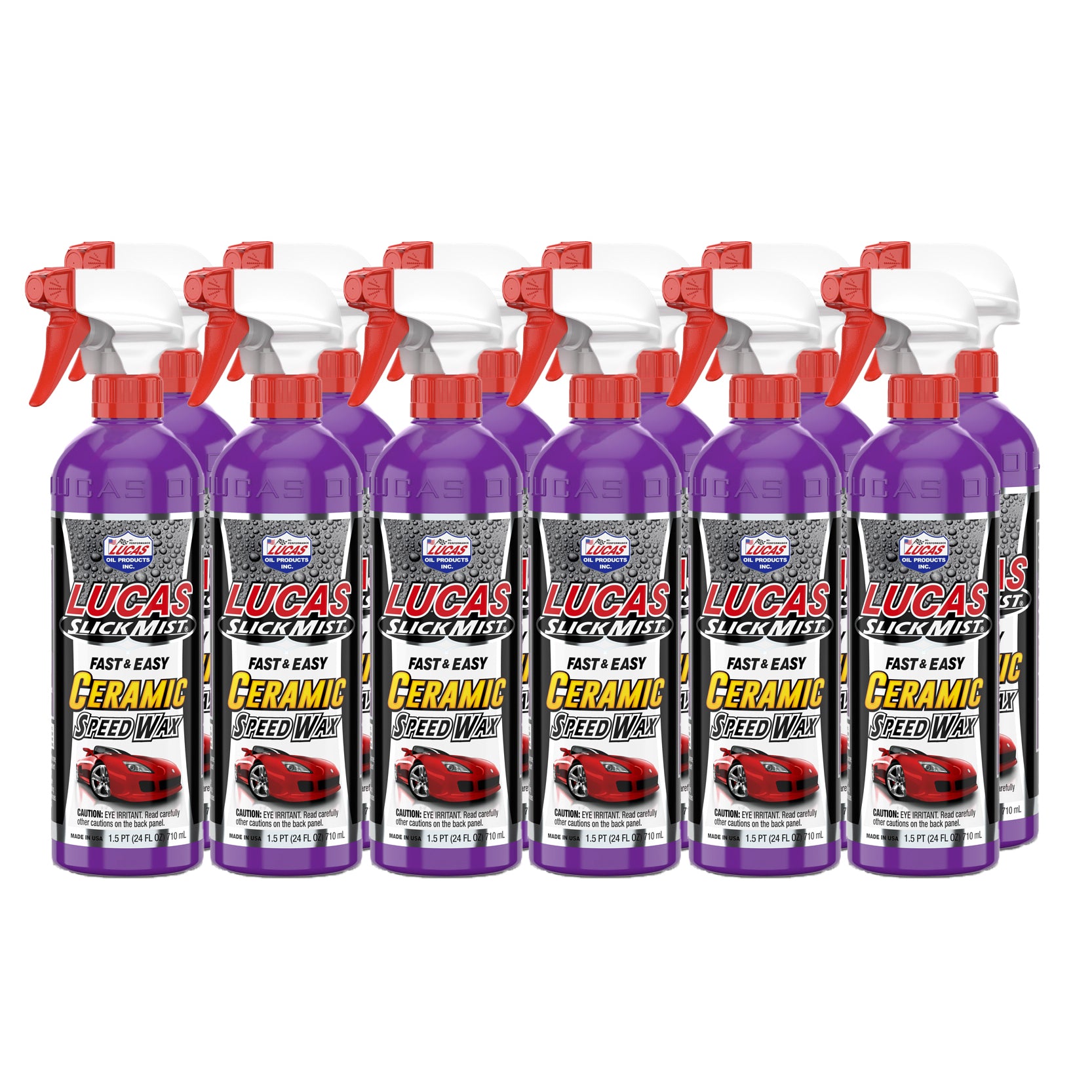 Lucas Slick Mist Ceramic Speed Wax - 24 oz Spray Bottle (Set of 6)