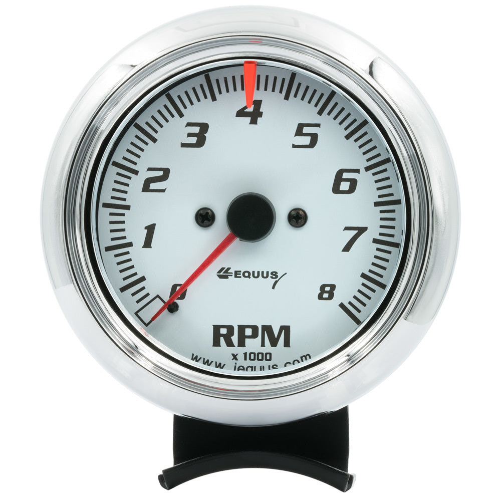 Equus 5000 Series Tachometer - 8000 RPM - Electric - Analog - 3-3/8" Diameter - White Face