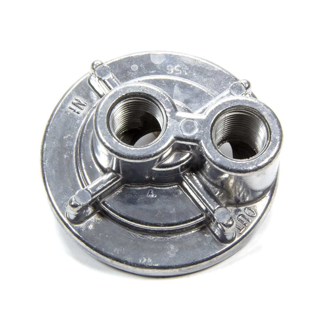 Perma-Cool Bypass Oil Filter Adapter 1-16" Center Thread Two 1/2" NPT Female Ports Billet Aluminum