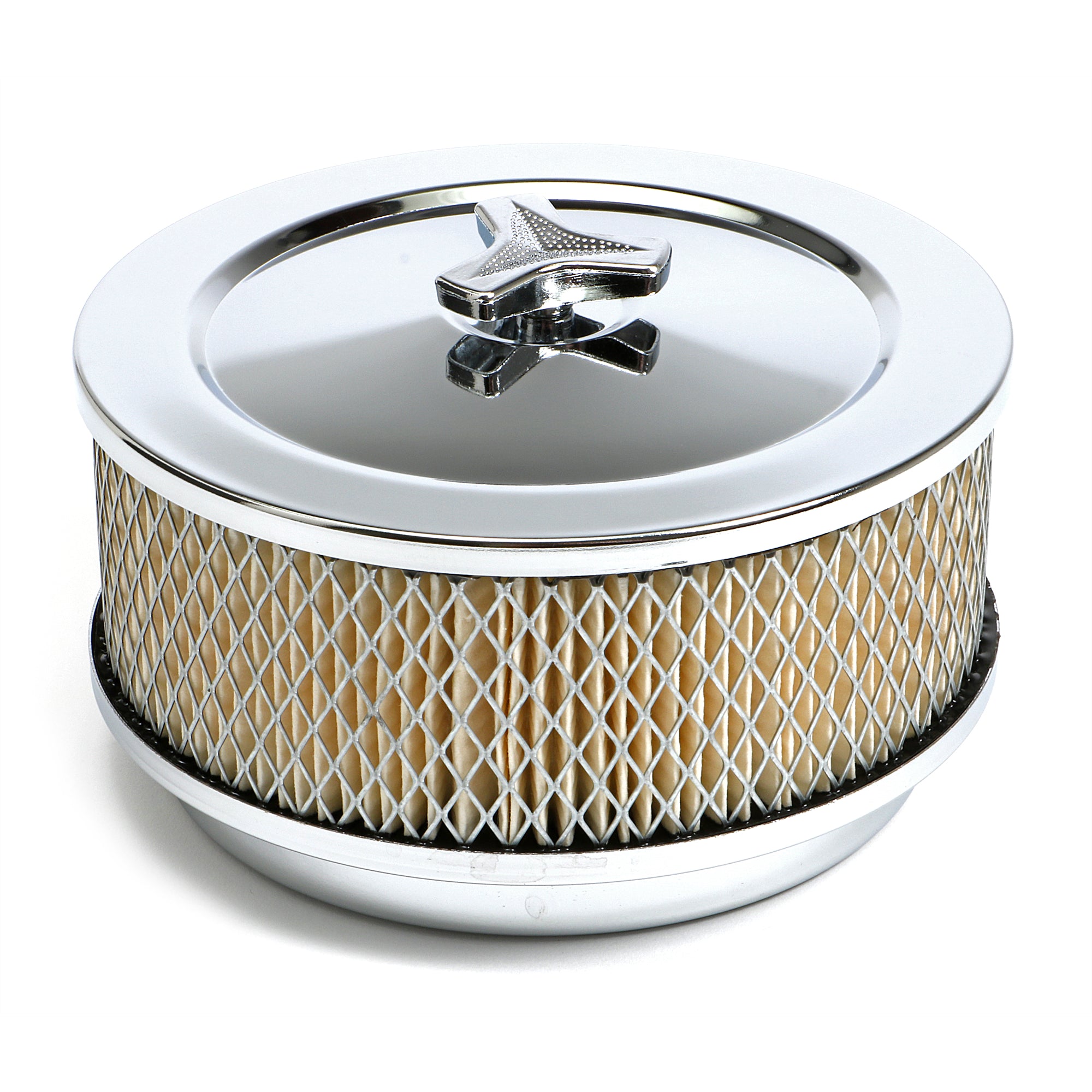 Trans-Dapt Chrome Air Cleaner - Muscle Car Style - 6 3/8" Diameter