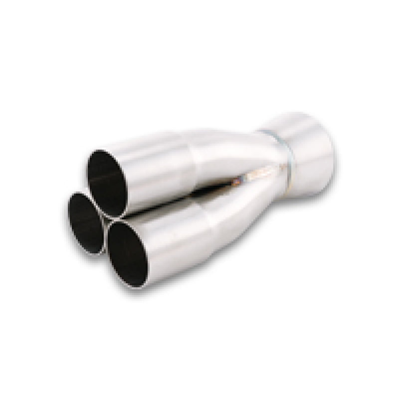 Vibrant Performance Slip-On 3 into 1 Merge Collector - 1-1/2 in Primary Tubes - 2-1/2 in Outlet - Stainless