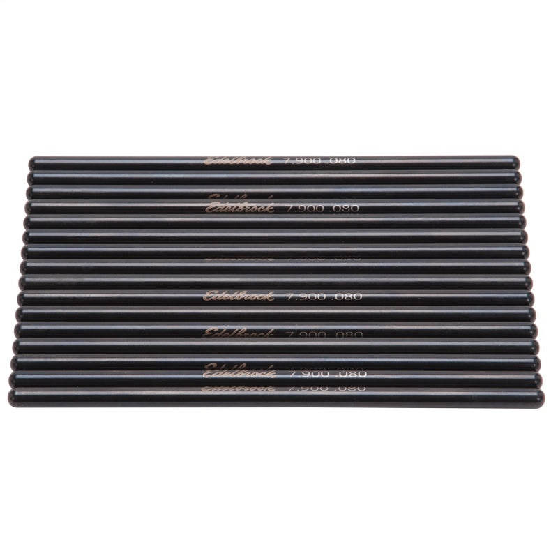 Edelbrock Pushrod - 7.900 in Long - 5/16 in Diameter - Hardened - Chromoly - Small Block Chevy - Set of 16