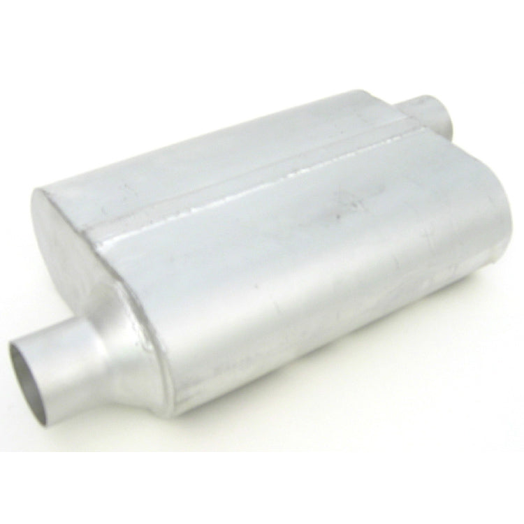 Thrush Thrush Welded Muffler - 3 in Offset Inlet - 3 in Offset Outlet - 13 x 4 x 9-1/2 x 6 in Oval Body - 19 in Long