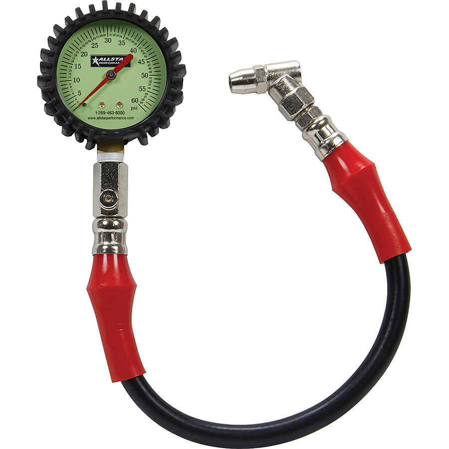 Allstar Performance Tire Pressure Gauge - Glow In The Dark 0-60 PSI