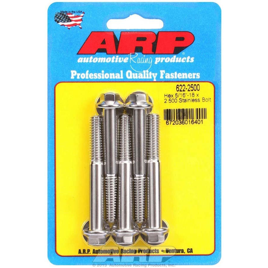 ARP Stainless Steel Bolt Kit - 6 Point (5) 5/16-18 x 2.500