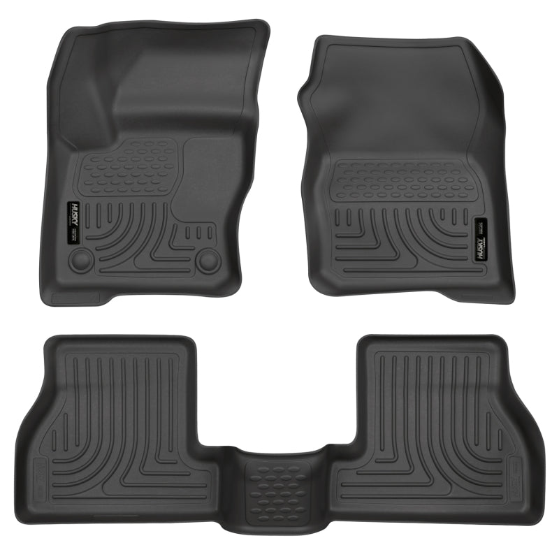 Husky Liners Front/2nd Seat Floor Liner Weatherbeater Plastic Black - Ford Focus 2012-15