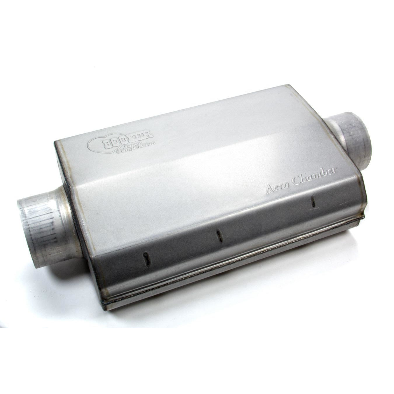 Hooker Aero Chamber Muffler - 3-1/2 in Center Inlet - 3-1/2 in Center Outlet - 10-1/4 x 4-3/4 in Oval Body - 14 in Long