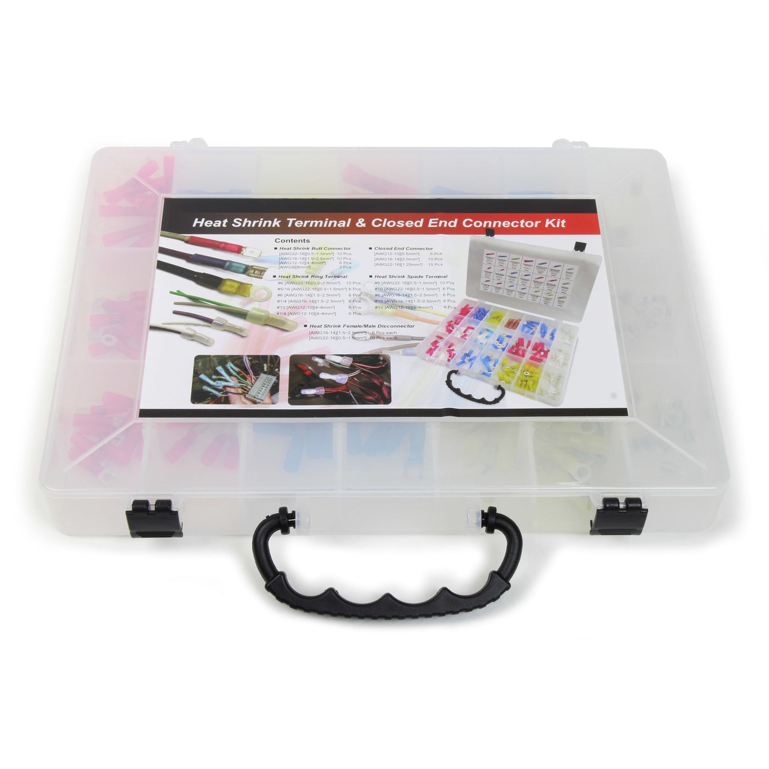 PerTronix Wire Terminal Kit - Butt Connectors/Disconnects/Ring Terminals/Spade Terminals - 22-10 Gauge Wire - Blue/Red/Yellow