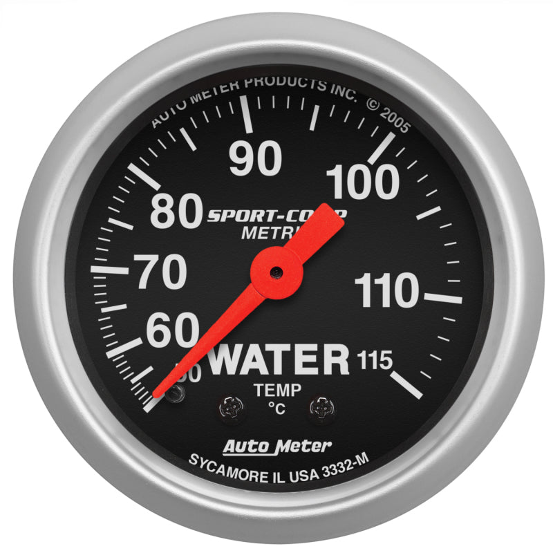 Auto Meter Sport-Comp Mechanical Metric Water Temperature Gauge - 2-1/16"