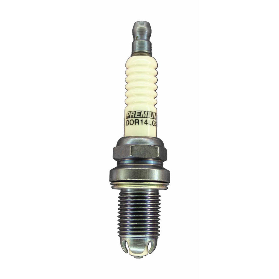 Brisk Premium Racing Spark Plug - 14 mm Thread - 19 mm R - Heat Range 14 - Gasket Seat - Resistor DOR14LGS-T