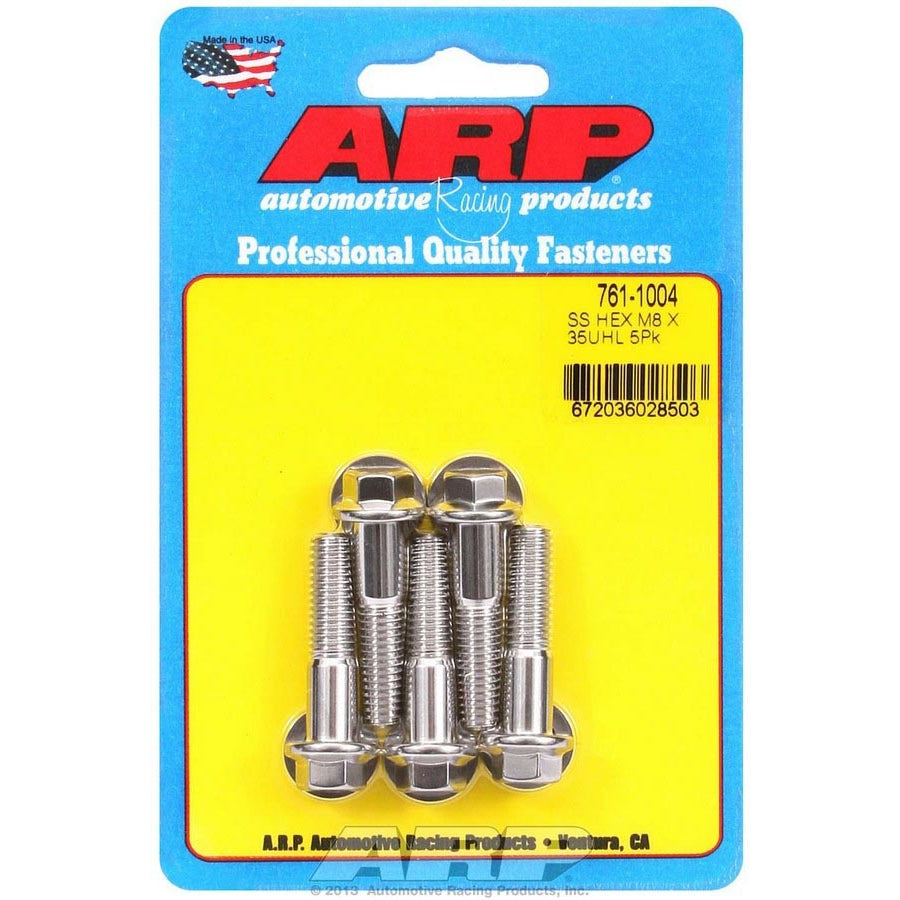 ARP 8 mm x 1.25 Thread Bolt 35 mm Long 10 mm Hex Head Stainless - Natural