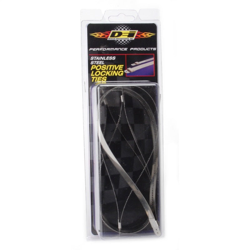 DEI Locking Exhaust Wrap Ties - 12 mm Wide - 14 in Long - Heat Resistant - Set of 4