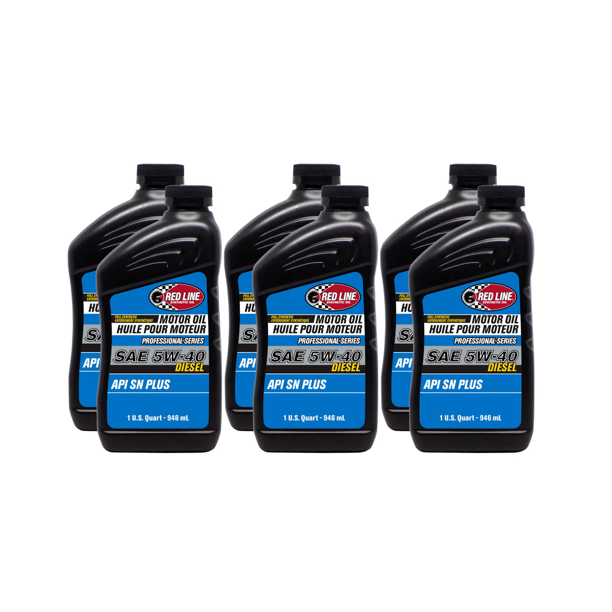 Red Line Professional Series Motor Oil - 5W40 - Diesel - Synthetic - 1 Qt. Bottle - (Set of 12)