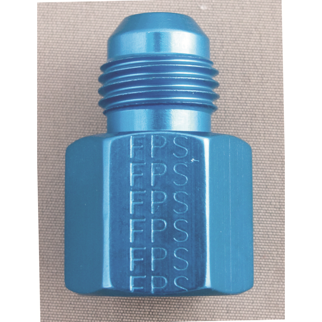 Fragola 6 AN Male to 16 mm x 1.50 Female O-Ring Straight Adapter - Blue Anodized