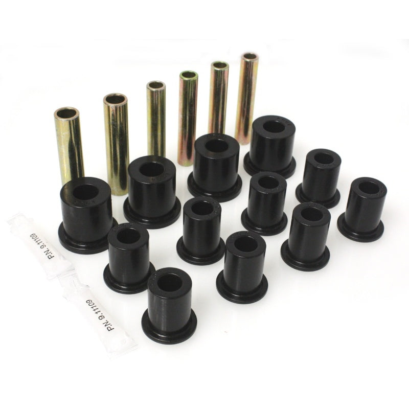 Energy Suspension Hyper-Flex Front Leaf Spring Bushing Kit - Black / Cadmium - GM Fullsize SUV / Truck 1971-87