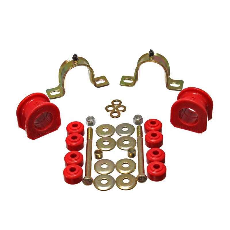 Energy Suspension Hyper-Flex Sway Bar Bushing - Front - Greaseable - 33 mm Bar - Polyurethane/Steel - Red/Cadmium