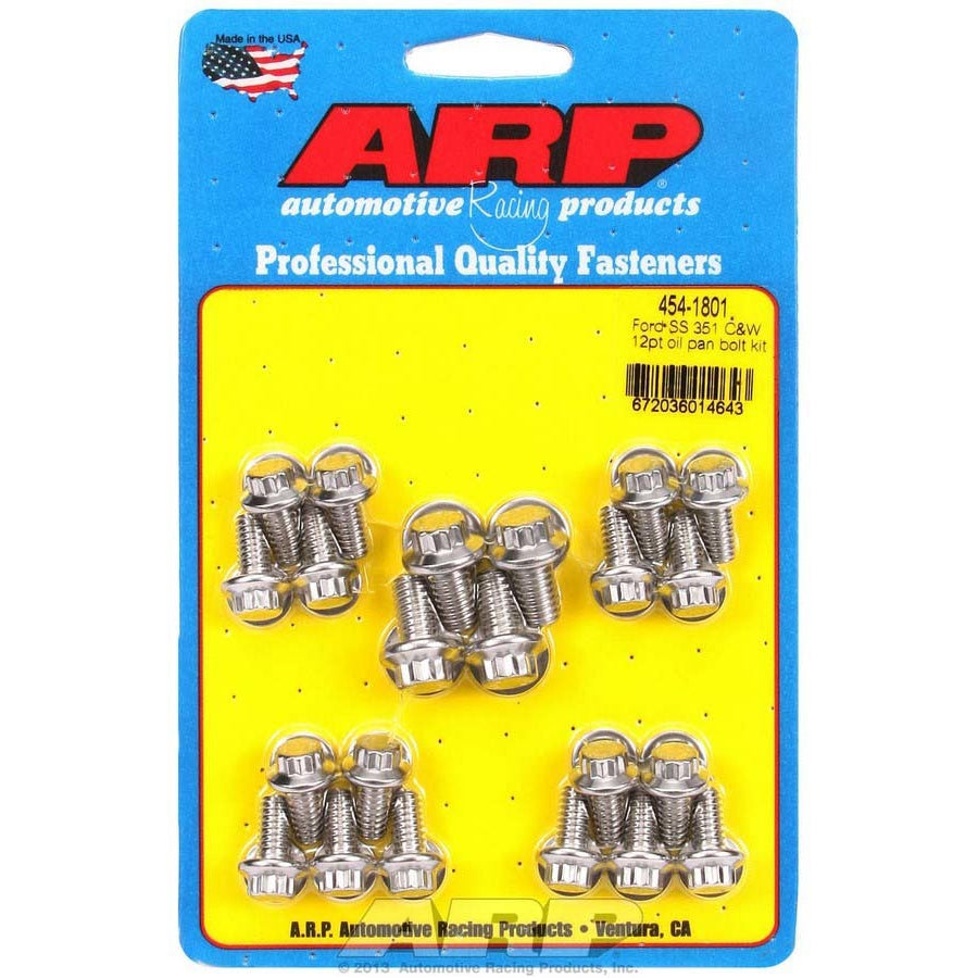 ARP Stainless Steel Oil Pan Bolt Kit - 12-Point Nut - SB Ford, Cleveland