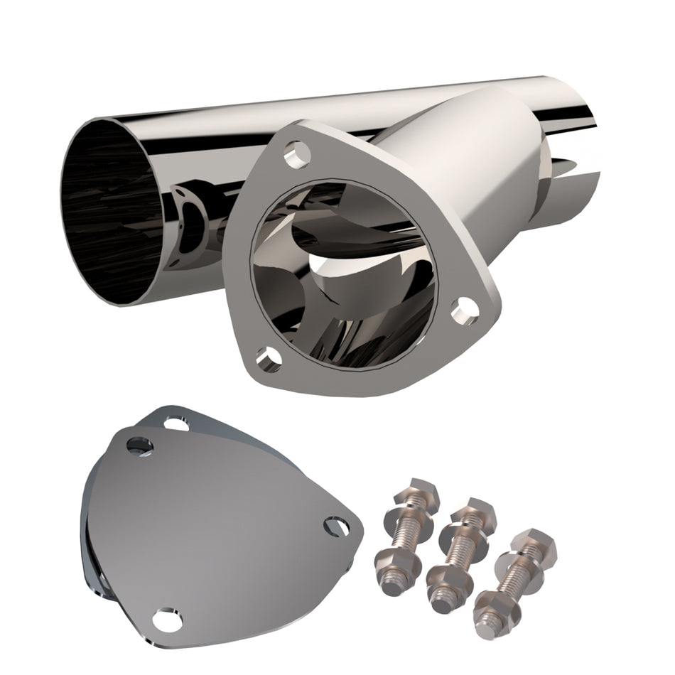 Quick Time Exhaust Cut-Out - Single - 3" Pipe Diameter - Blockoff Plates/Hardware Included - Stainless - Polished
