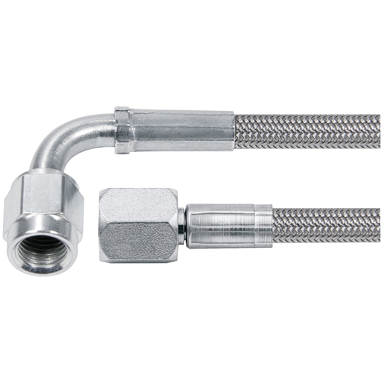 Allstar Performance 24" #4 Braided Line -4 AN Straight/-4 AN 90 Degree Tube Style