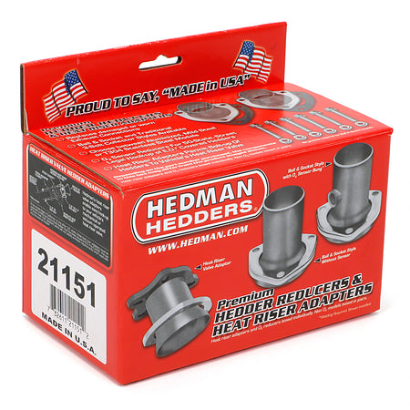 Hedman Hedders 2-1/2" Inlet to 2-1/2" OD Outlet Collector Reducer 3-Bolt Ball and Socket Flange Hardware Steel - Natural