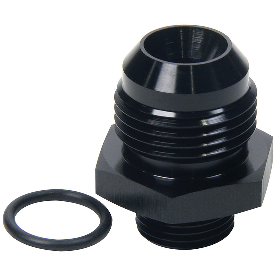 Allstar Performance Straight Adapter - 12 AN Male to 8 AN Male O-Ring - Aluminum - Black Anodize